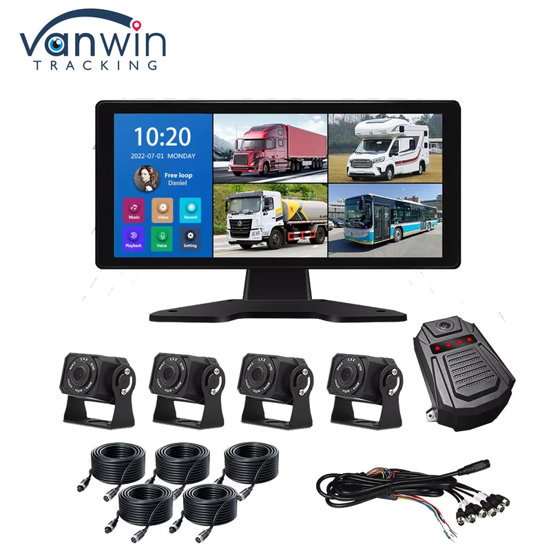 سیستم DVR اتومبیل هوش مصنوعی BSD آلارم 360 ° 4CH 10.36 اینچ مانیتور با ضبط برای کامیون