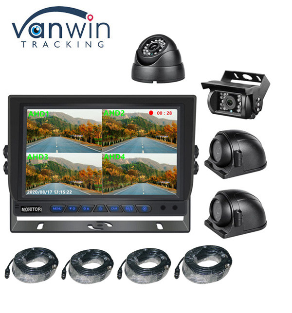 9 اینچ AHD ماشین HD صفحه نمایش اتوبوس امنیت Ahd 960P چهار منظره مانیتور ماشین برای تریلر کامیون