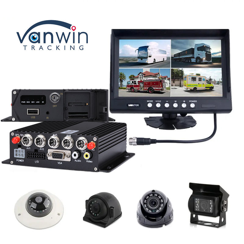 AI MDVR 4CH 1080P H.265 HHD DVR تلفن همراه Dashcam ضبط کننده GPS موبایل