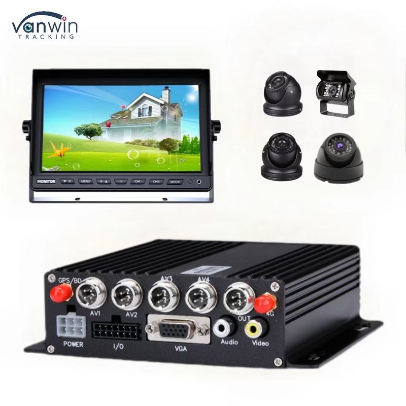 DC 12V 36V H.265 4CH HD 1080P DVR Mobil Car Dash Cam Recorder با انتقال بی سیم