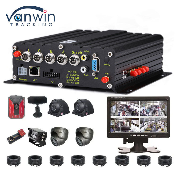ضبط کننده اتومبیل AI 4CH با GPS DVR 1080p ضبط کننده ویدئویی DVR اتومبیل