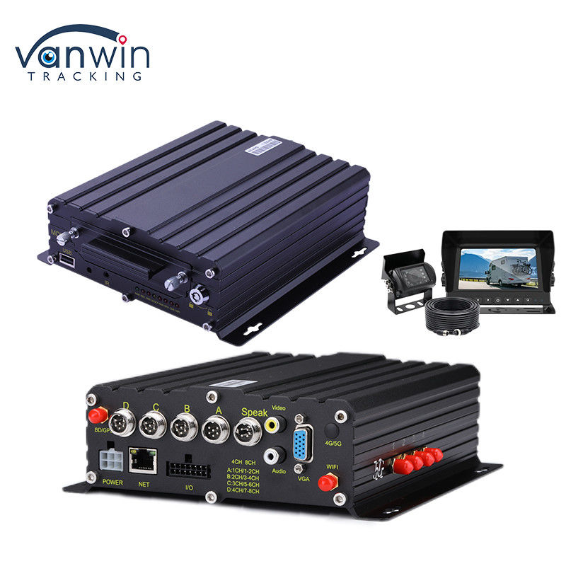 H.265 4CH HD Vehicle Mobile DVR 1080P AI Car Recorder با ورودی هشدار ورودی سرعت پالس