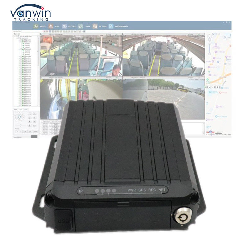 ردیابی ویدیوی آنلاین 4G GPS DVR تلفن همراه 1080p کارت SD 4 کانال سیم کارت GPS دوربین مدار بسته خودرو