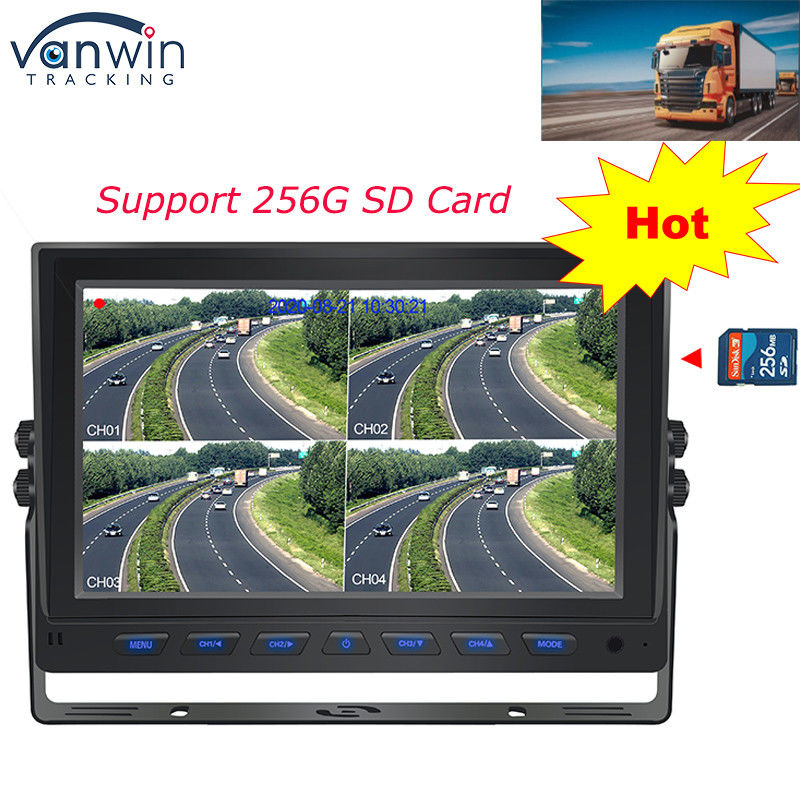 نمایشگر 7 اینچی بیدرنگ GPS 4G AHD 4CH مانیتور خودرو TFT برای کامیون اتوبوسی