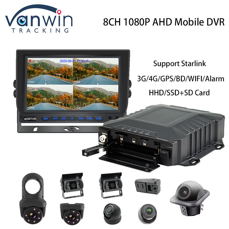 4G Starlink 1080P AHD 8 کانال خودروهای CCTV MDVR GPS 4G WIFI سیستم دوربین موبایل DVR