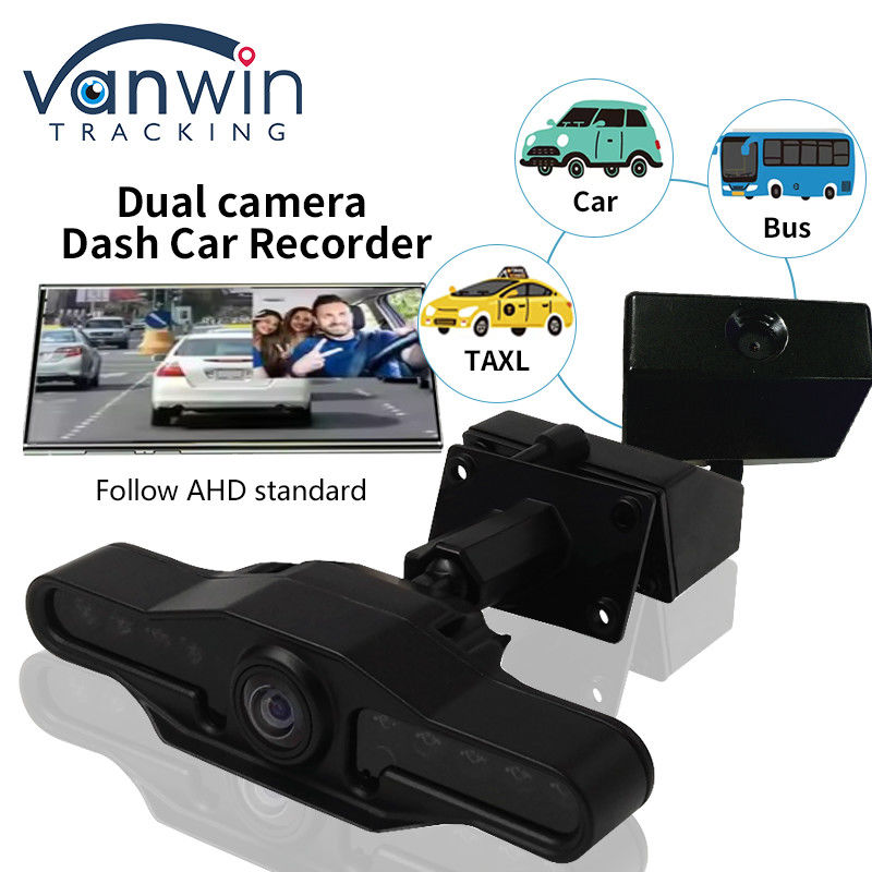 2 دوربین لنز 2.9 اینچ AHD Dash Cam Recorder با ضبط ویدیویی دو لنز زاویه بزرگ