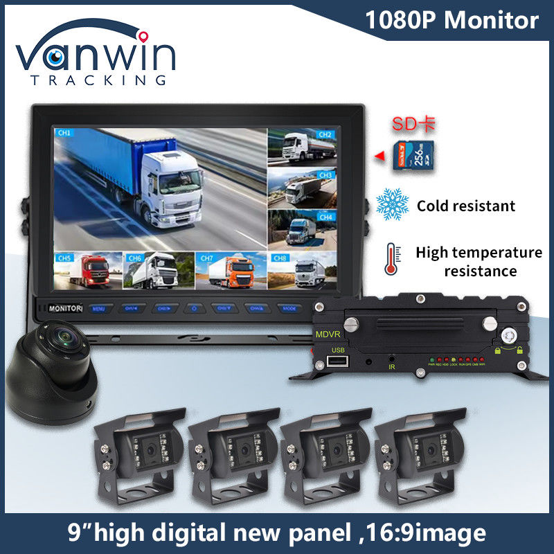 9 اینچ 8 کانال AHD مانیتور ویدیو 1080P ماشین LCD مانیتور IPS برای اتوبوس کامیون تریلر
