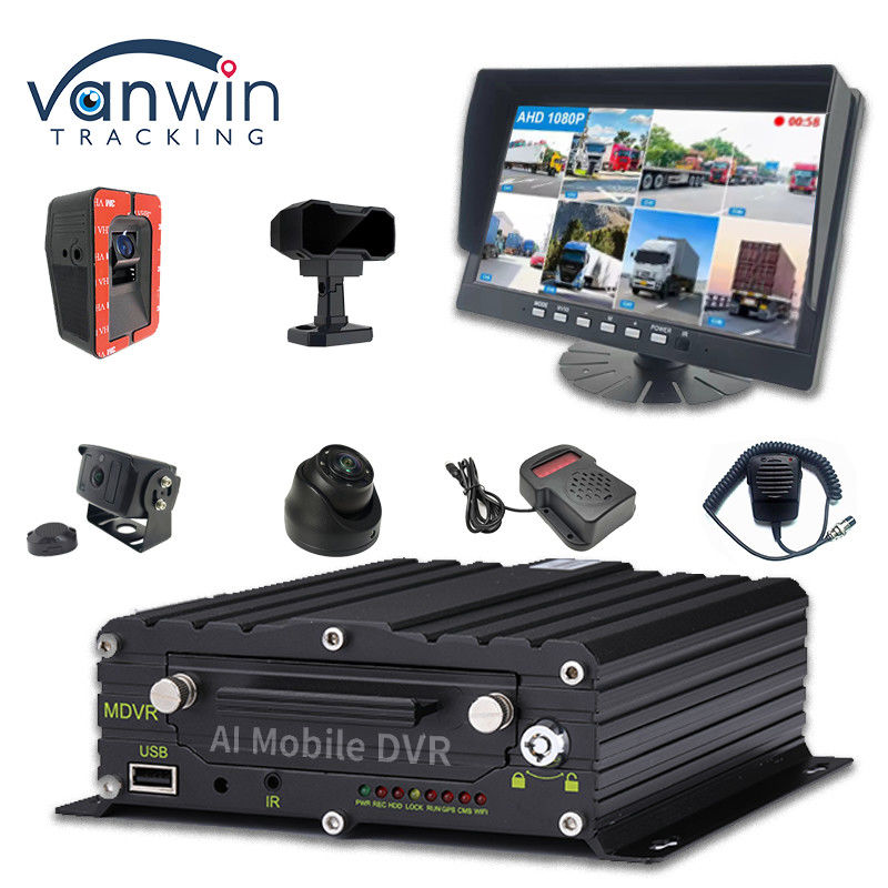 ADAS DMS BSD هوش مصنوعی خودرو ناوگان دوربین ماشین با 8CH وای فای GPS 4G زنده مشاهده موبایل DVR برای ماشین