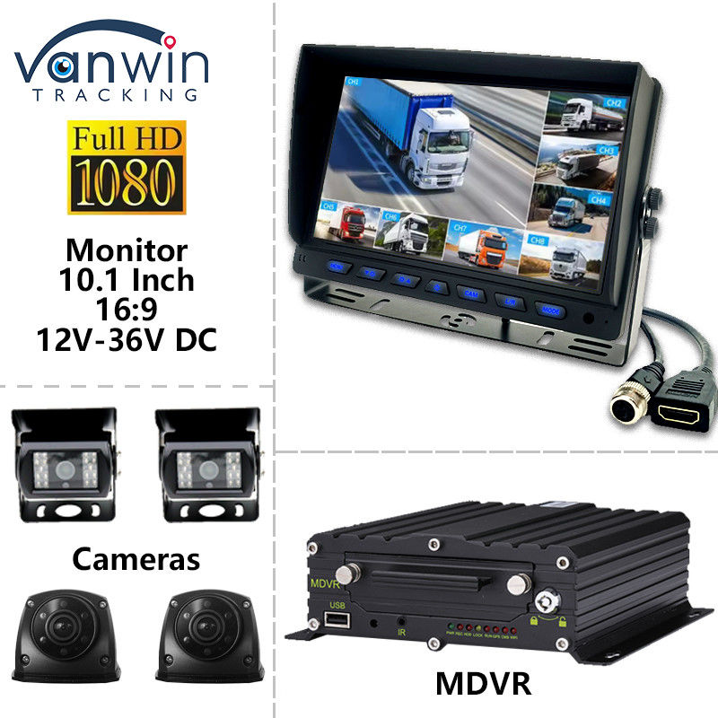 10صفحه نمایش.1 اینچ AHD ماشین 8CH MDVR دوربین 1080P رنگی سیستم های مانیتور ماشین TFT