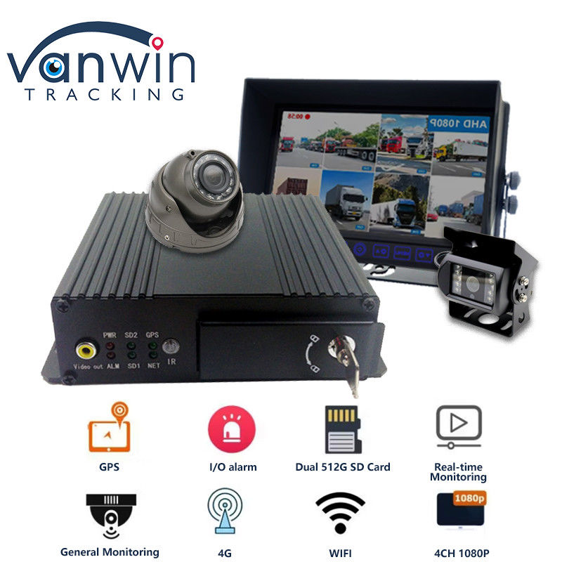 MAX 512GB حافظه دوگانه کارت SD 4CH DVR همراه با 4G GPS 1080P Full HD SD Card Mdvr