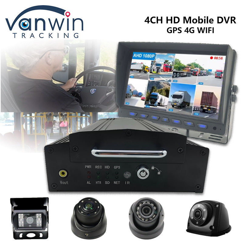 4 کانال HDD SSD DVR موبایل 1080P 4G وای فای GPS MDVR دوربین خودرو سیستم دوربین مدار بسته خودرو
