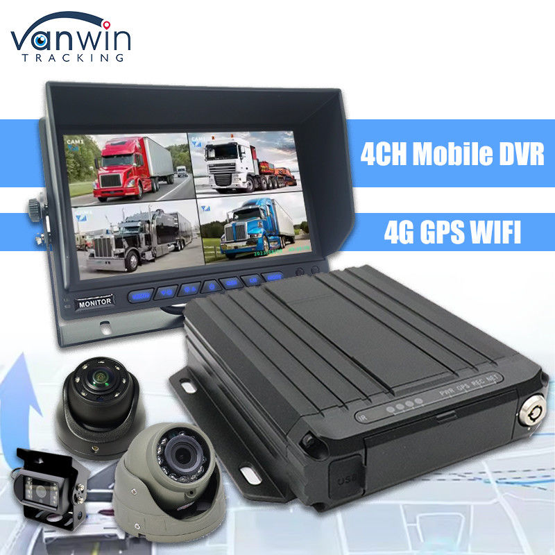 OEM ODM Real Time 4CH GPS Mobile DVR با 4G 1080P وای فای دو کارتهای SD MDVR برای اتوبوس