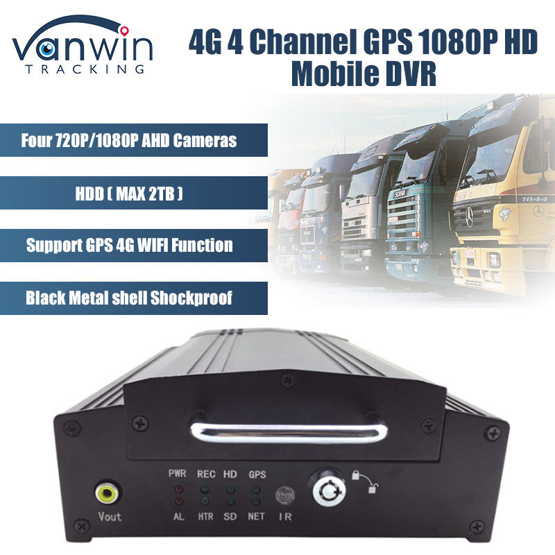 4CH 4G HDD موبایل DVR GPS وای فای زنده ویدیو ماشین CCTV DVR کامیون سیستم Cmsv6