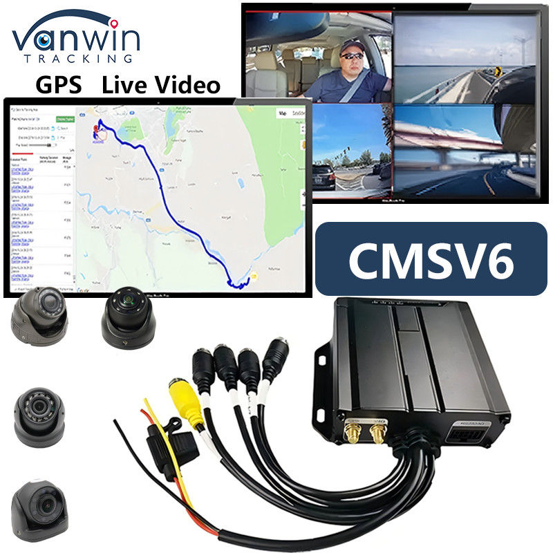 4CH دو کارت SD DVR تلفن همراه مینی سایز ماشین جعبه سیاه در وسیله نقلیه CCTV 4G GPS MDVR