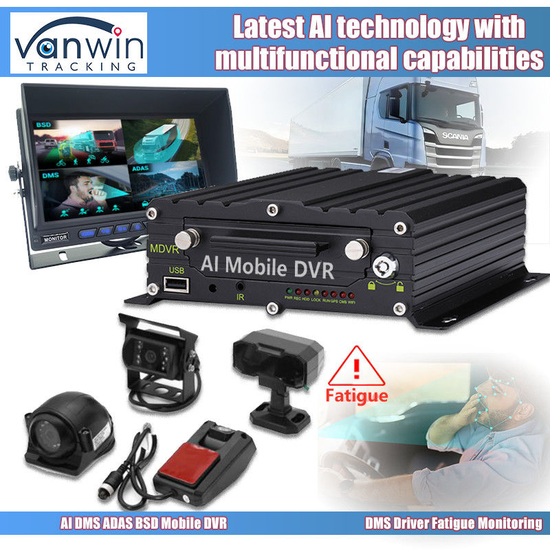 8CH 1080p 4G AI Mobile DVR با سیستم دوربین ADAS DMS BSD GPS Mobile DVR برای کامیون