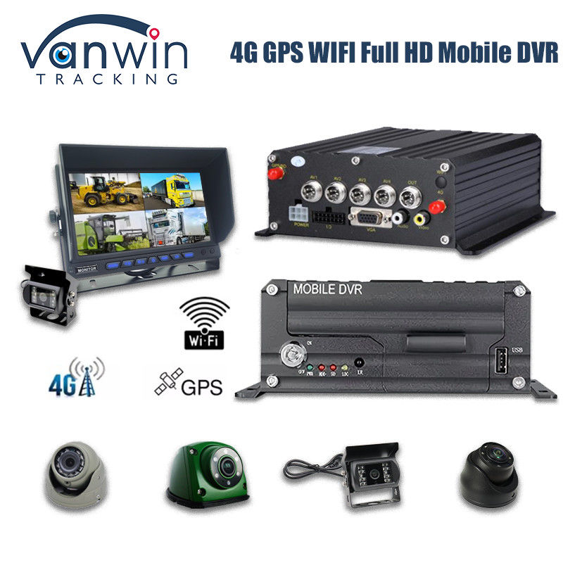 4CH 1080P HDD Mobile DVR 4G GPS نظارت و ردیابی داده در زمان واقعی دستگاه ذخیره سازی