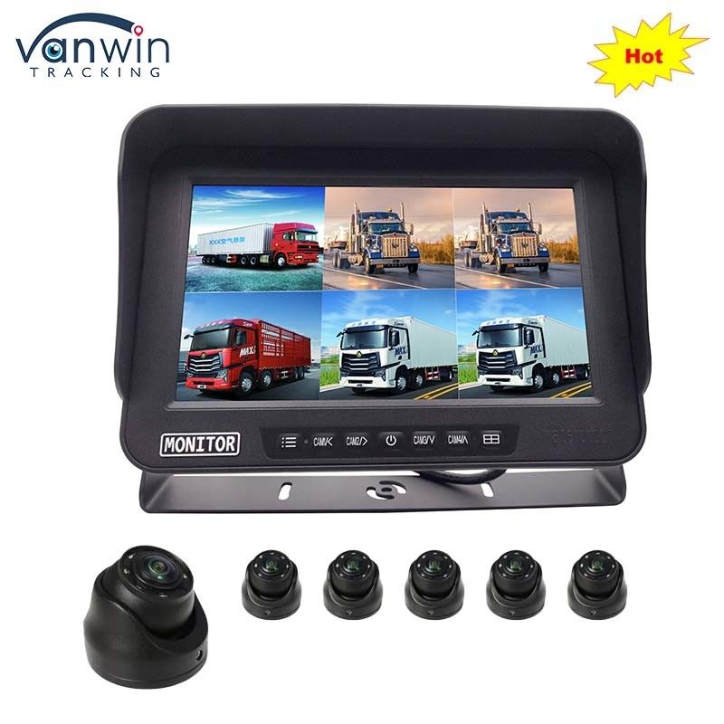 AHD 1080P MDVR مانیتور 10.1 اینچ 6 کانال ضد آب صفحه نمایش تقسیم شده مانیتور کارت SD برای خودرو