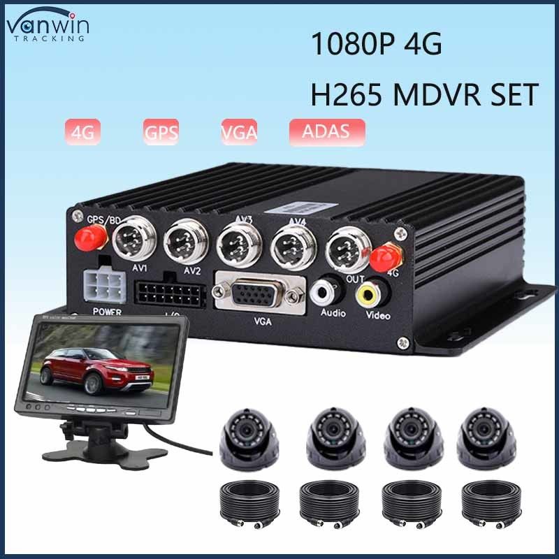4CH MDVR ADAS با GPS 4G Wi-fi HDD اختیاری کامیون نظارت زمان