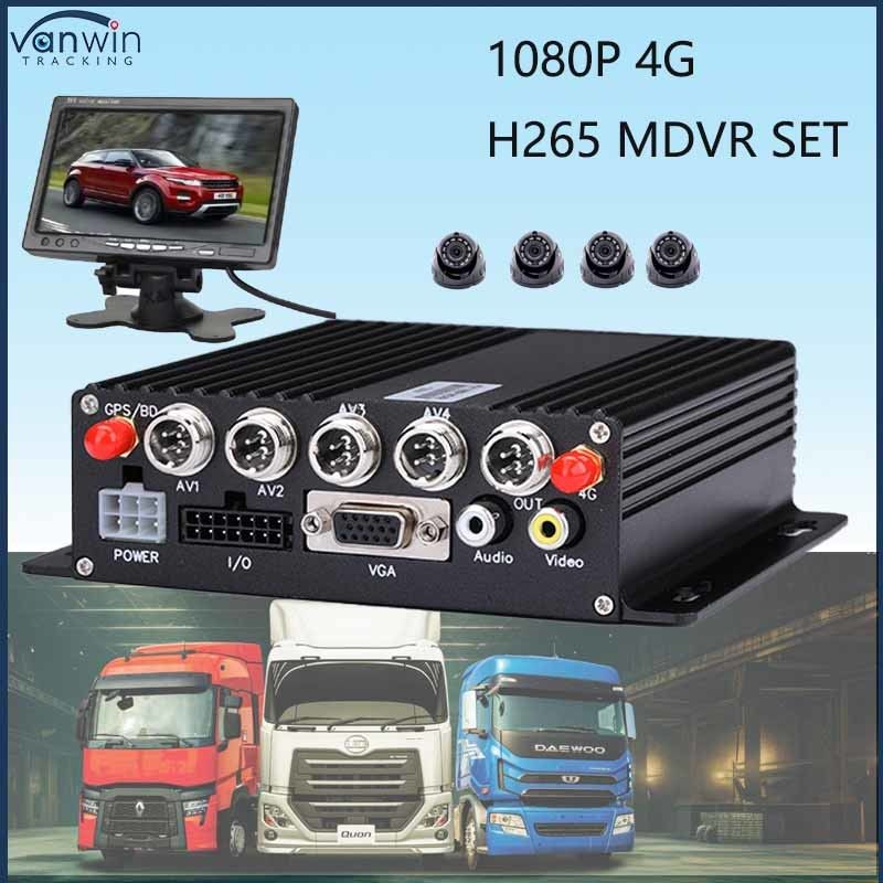 HD 1080P AI BSD ADAS کیت DMS اتوبوسها کامیون ها 4G وای فای 4 کانال SD سیستم های DVR تلفن همراه وسیله نقلیه CAR جعبه سیاه