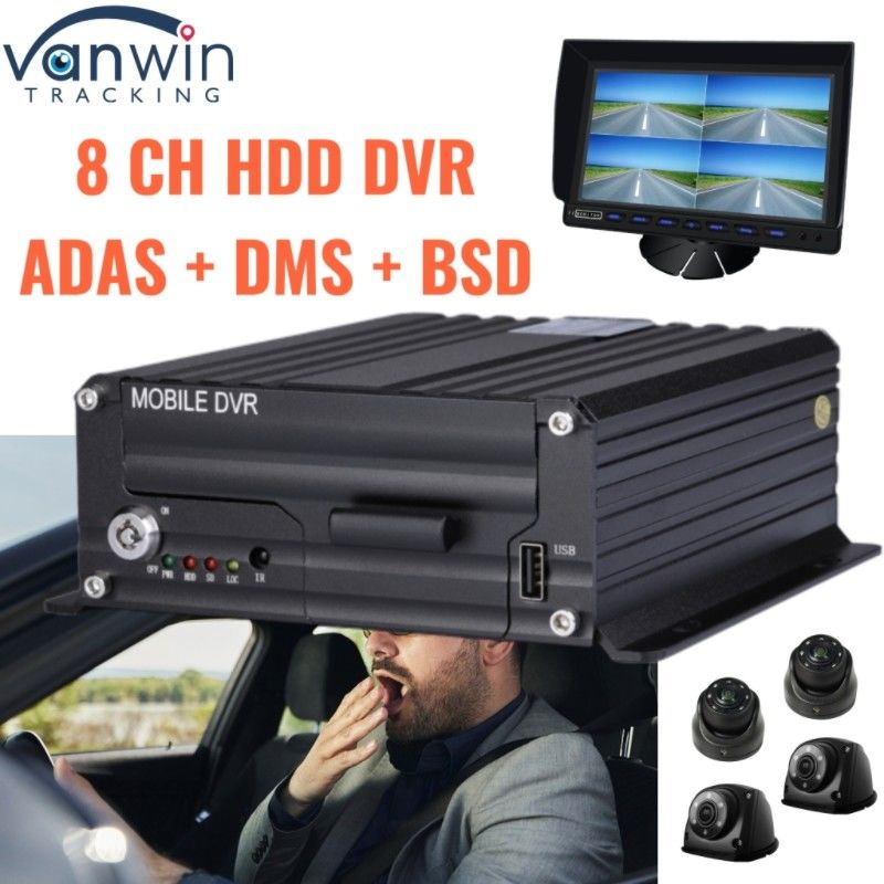 DVR HDD پیشرفته 8CH AI با ADAS DMS BSD 4G GPS برای نظارت بر امنیت خودرو