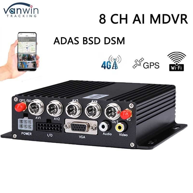 8CH SD DVR 4G GPS ADAS DMS AI MDVR 1080P H.265 دستگاه ضبط دی وی آر موبایل