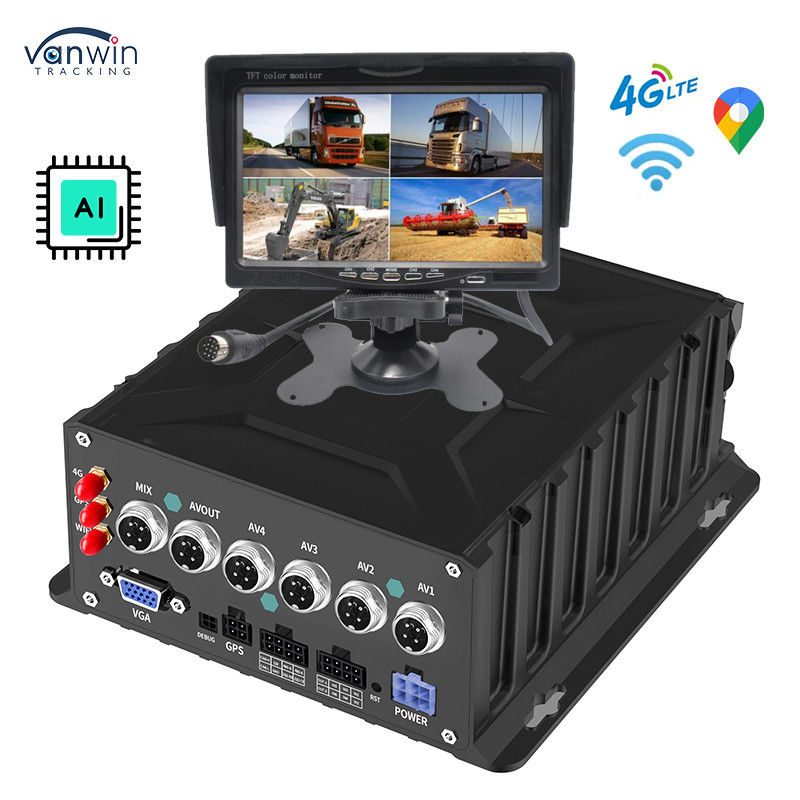 4CH 1080P نظارت بر خودرو دوربین پشتیبان عقب AI MDVR سیستم ردیاب GPS خودرو