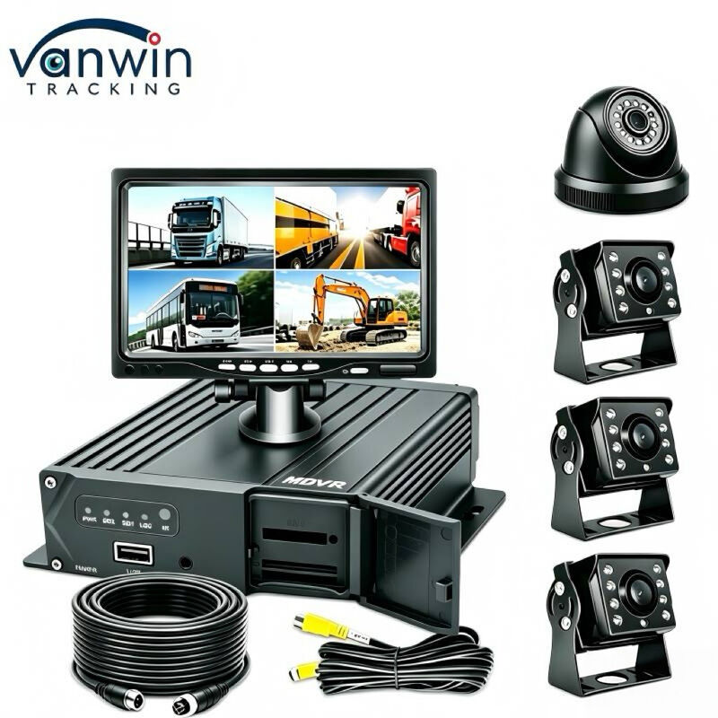 دستگاه ضبط کننده موبایل DVR قابل تنظیم 4 کاناله 1080P | سیستم نظارت ناوگان اتوبوس و کامیون با 3G 4G GPS WiFi