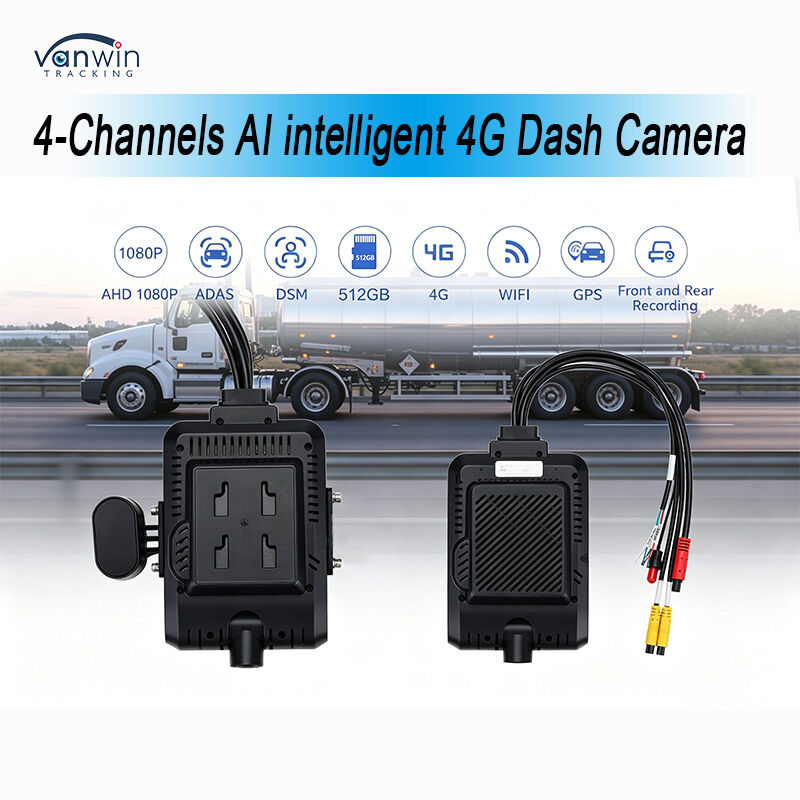 دوربین داشبورد هوشمند 4 کاناله 4G موبایل ضبط کننده ویدئو دیجیتال با ردیابی GPS، دید در شب و نظارت از راه دور ابری